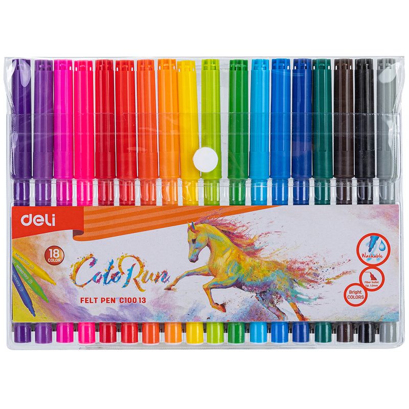 Фломастеры Deli ColoRun 18 цветов - купить в Москве оптом и в розницу в ...