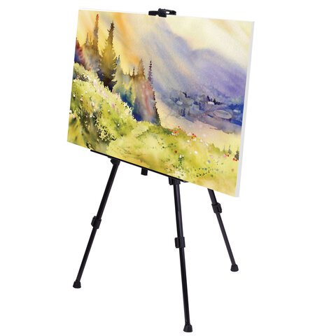 Мольберт-тренога металлический переносной, телескопический, 94×168х89 см, чехол, BRAUBERG ART