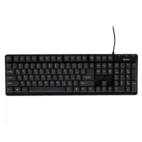 Клавиатура проводная SVEN Standard 301, USB, 104 клавиши, чёрная