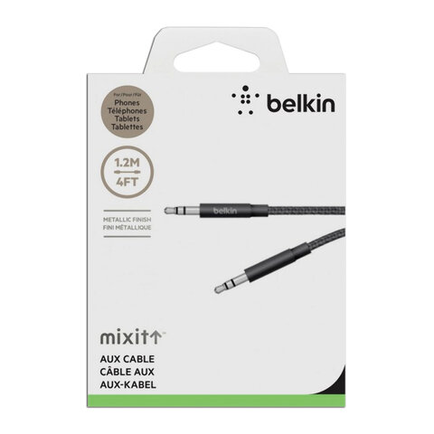 Кабель Jack 3.5 mm -Jack 3.5 mm 1.8 м BELKIN, для передачи аналогового аудиосигнала, AV10164bt04-BLK