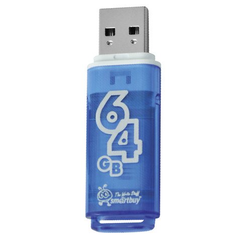 Флеш-память Smartbuy Glossy 64 Gb USB 2.0 синяя