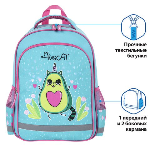 Рюкзак ПИФАГОР SCHOOL для начальной школы, «Avocat», 38×28×14 см