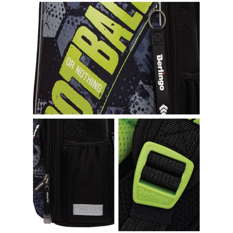 Ранец Berlingo Expert «Football or nothing» 37×28×16см, 2 отделения, 2 кармана, анатомическая спинка