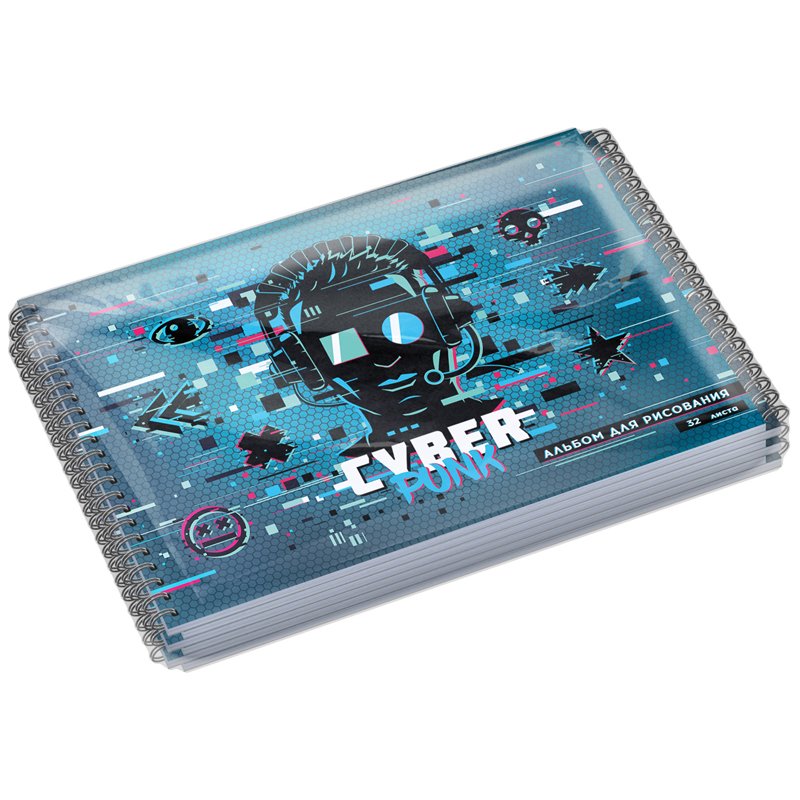Альбом для рисования 32л., А4, на гребне ArtSpace «Стиль. Cyber Pank»