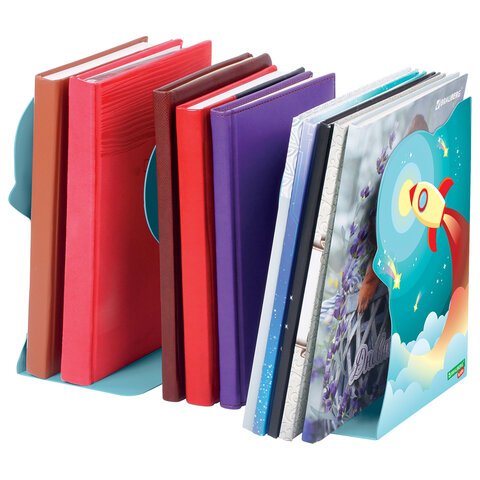 Подставка-держатель для книг и учебников фигурная BRAUBERG KIDS «Cosmo» раздвижнаяметаллическая238068