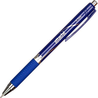 Ручка шариковая масляная автоматическая Attache Selection Megaoffice синяя (толщина линии 0.5 мм)