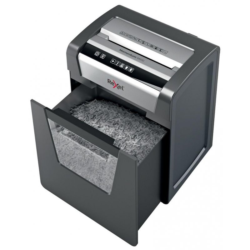 Уничтожитель (шредер) Rexel Momentum M510, 1-3 человек, 5 уровень секретности, фрагменты 2×15 мм, 10 листов, 23 л