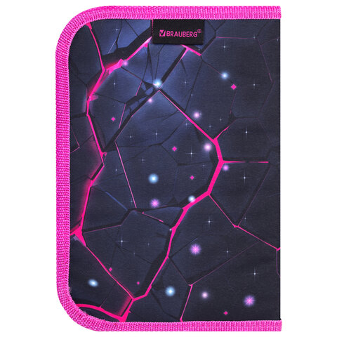 Пенал BRAUBERG, 1 отделение, 1 откидная планка, полиэстер, 21×14 см, «Pink lava»