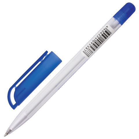 Ручка шариковая масляная BRAUBERG «Olive pen», корпус прозрачный, толщина письма 0.5 мм, синяя