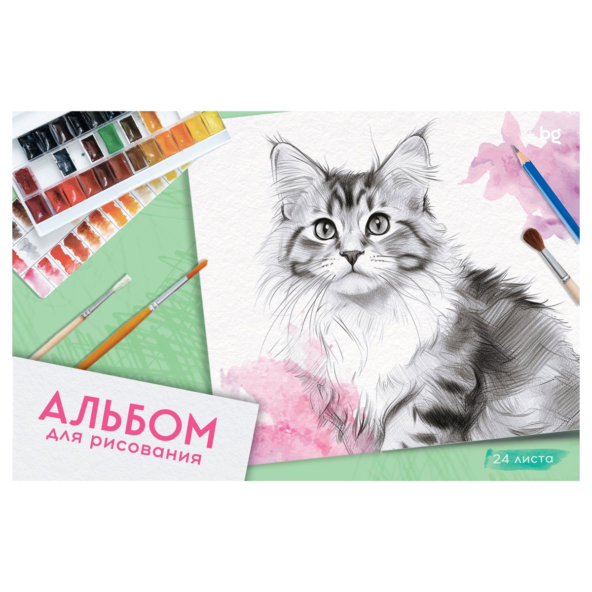 Альбом для рисования 24л., А4, на скрепке BG «Хобби»