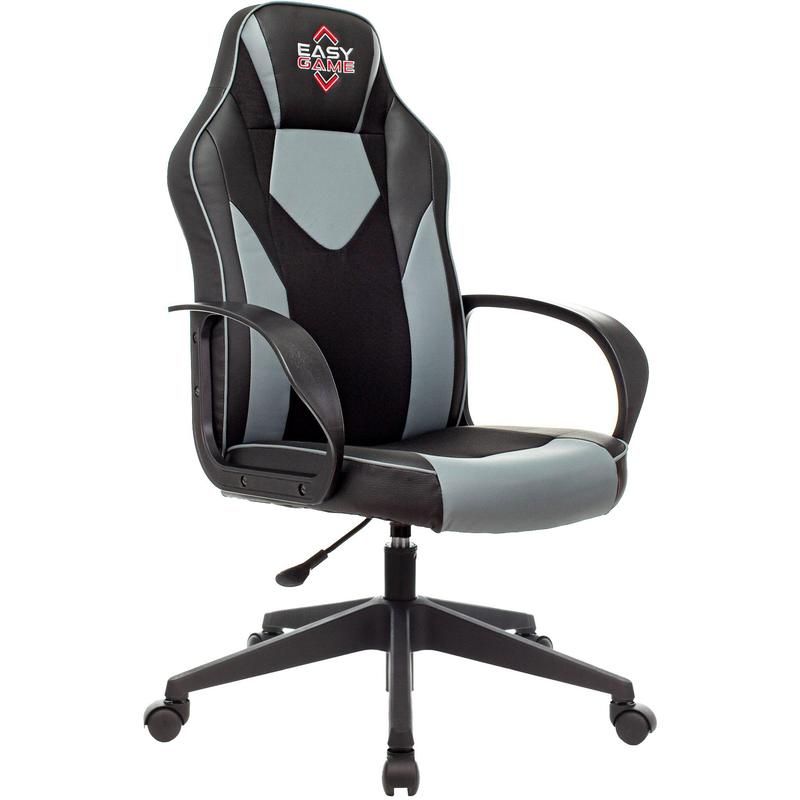 превью Кресло игровое Easy Chair Game-905 TPU серое/черное (экокожа, пластик)