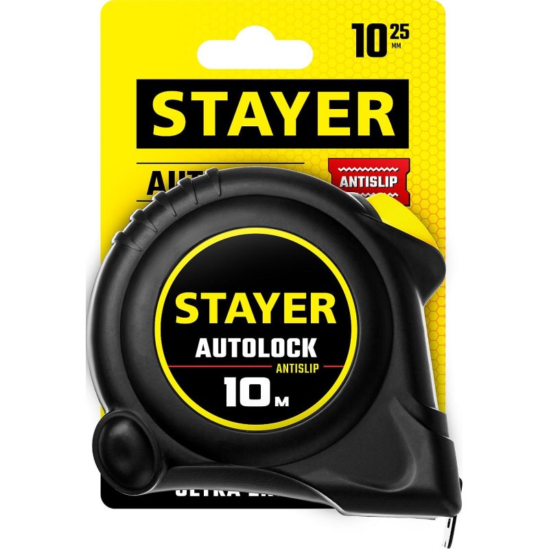 Рулетка с автостопом STAYER AutoLock 10м х 25мм (2-34126-10-25)