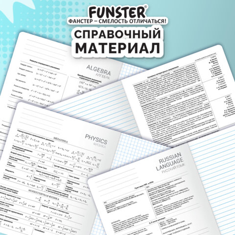Тетради предметные, КОМПЛЕКТ 12 ПРЕДМЕТОВ, 48 л., TWIN-лак, FUNSTER (ФАНСТЕР), МЕМНЫЕ КОТЫ