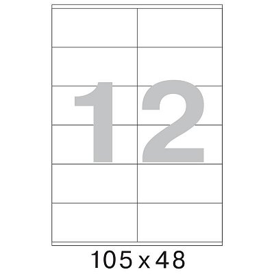 Этикетки самоклеящиеся Office Label 105×48 мм (12 штук на листе A4, 100 листов в упаковке)