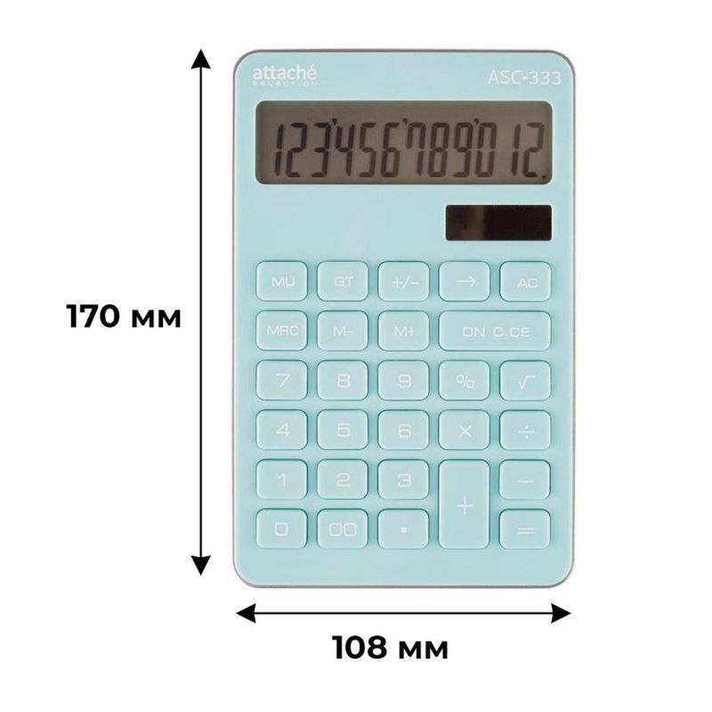 Калькулятор настоль. КОМПАКТ Attache Selection ASС-333.12р, дв. пит,170×108гол