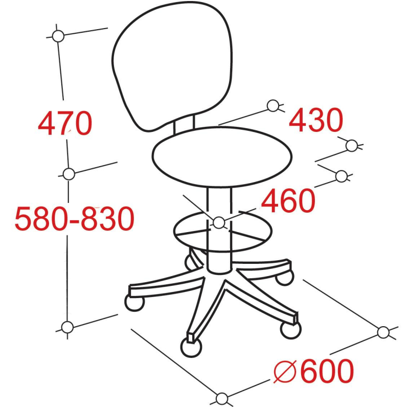 Кресло кассира UN_Regal gtsN3 ring base, вы с. база, ткань черная С-11x