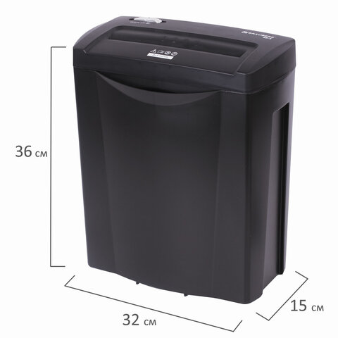 Уничтожитель (шредер) BRAUBERG S8-S, для 1-3 человек, 2 уровня секретности, полоски 6 мм, 8 листов, 15 л