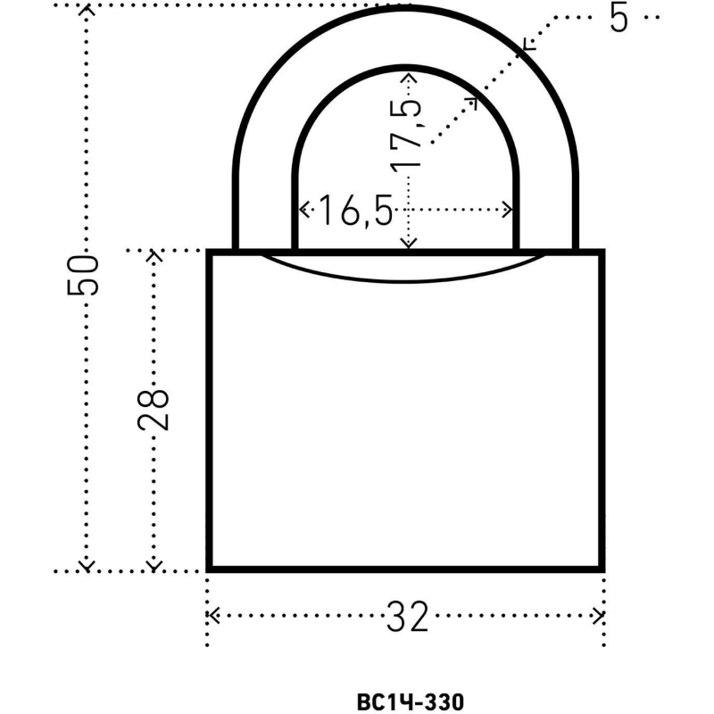 Замок навесной УЗК Аллюр ВС1Ч-330 (32xd=5) чугун серый (5кл)