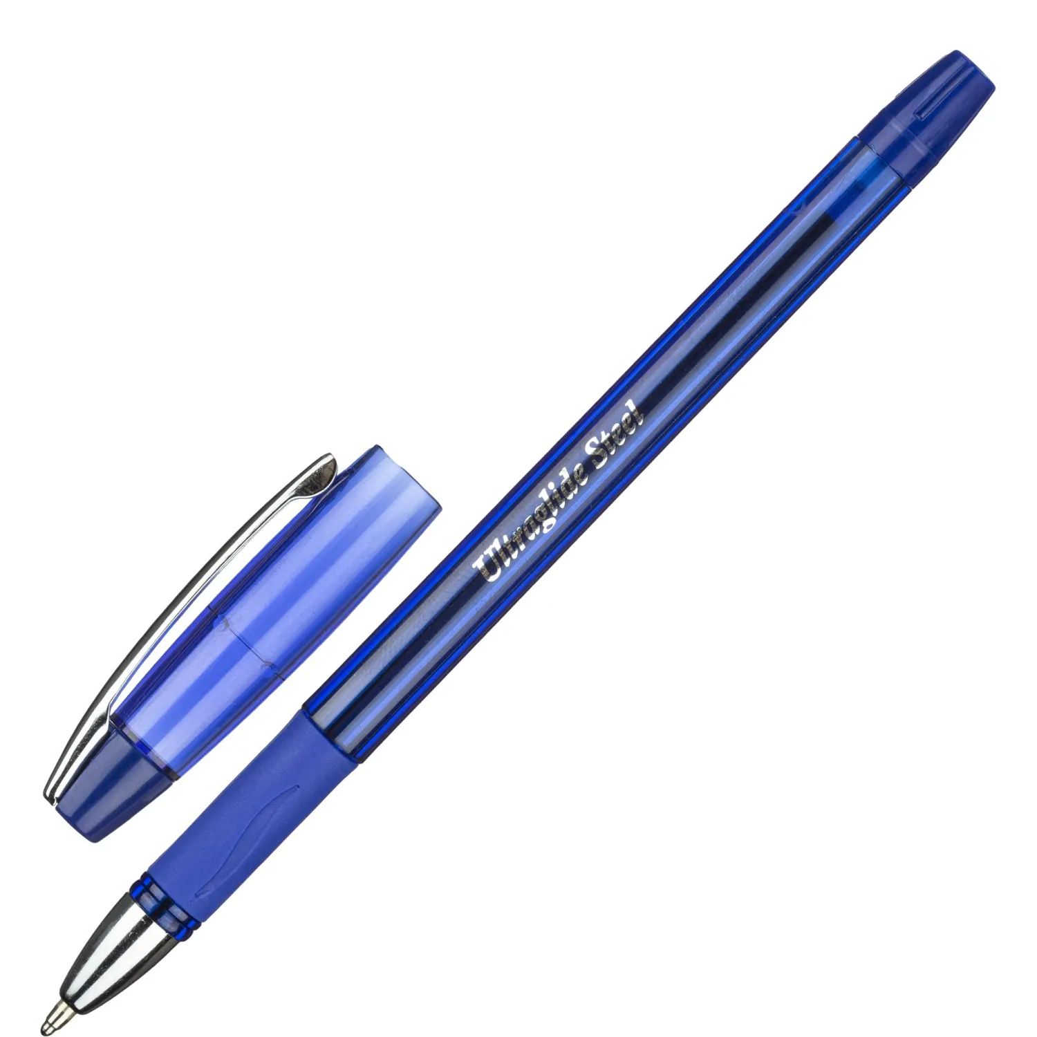превью Ручка шариковая неавтоматическая Unomax (Unimax) Ultra Glide Steel синяя (толщина линии 0.8 мм)