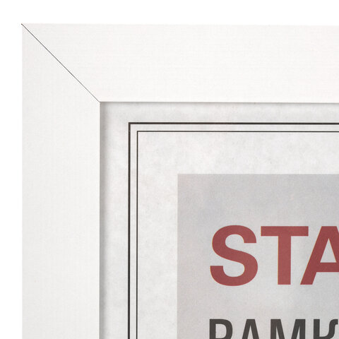 Рамка 30×40 см, небьющаяся, багет 30 мм, МДФ, STAFF «Style», белая