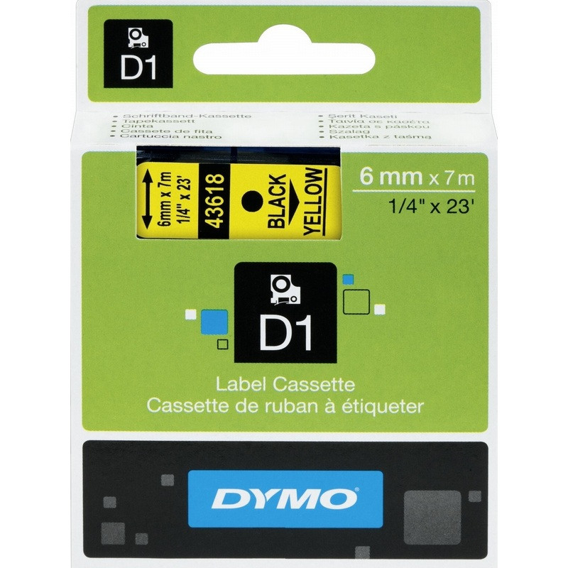 Картридж для принтера этикеток DYMO S0720790  (6 мм x 7 м, цвет ленты желтый, шрифт черный)
