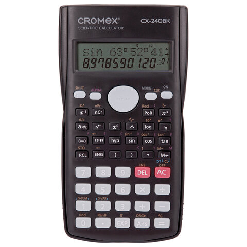 превью Калькулятор инженерный CROMEX (КРОМЕКС) СX-240BK (155×80 мм), 240 функций, 10+2 разрядов, черный, 273832
