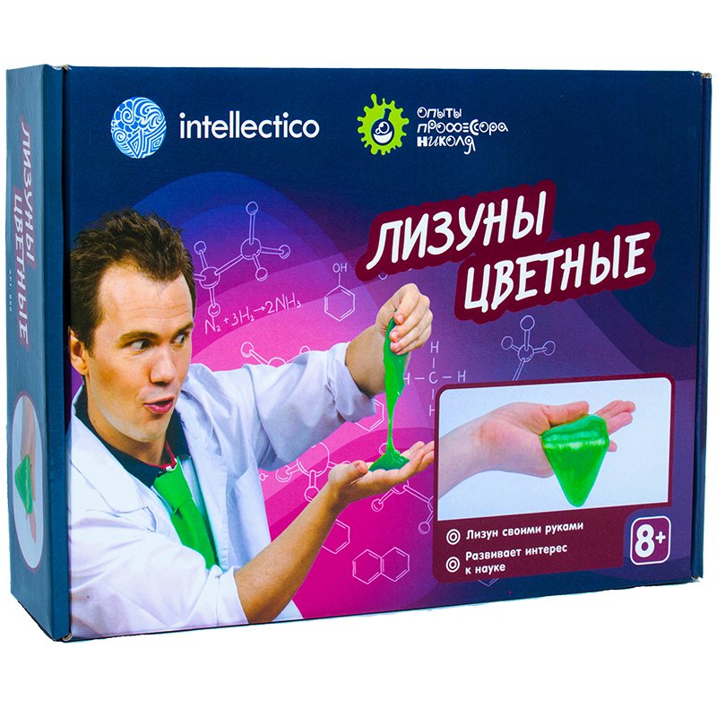 Набор для экспериментов «Опыты профессора Николя. Лизуны цветные», INTELLECTICO