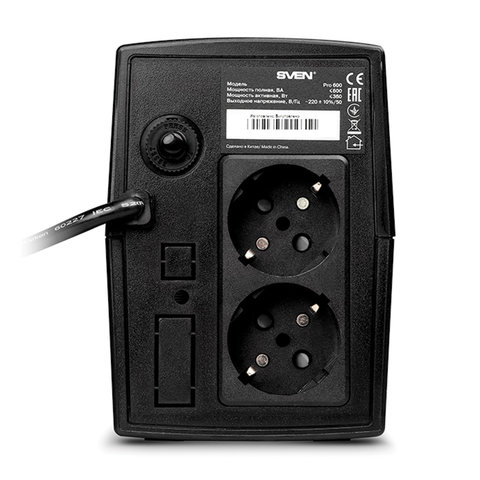 Источник бесперебойного питания SVEN Pro 600, 600VA (360W), 2 евророзетки