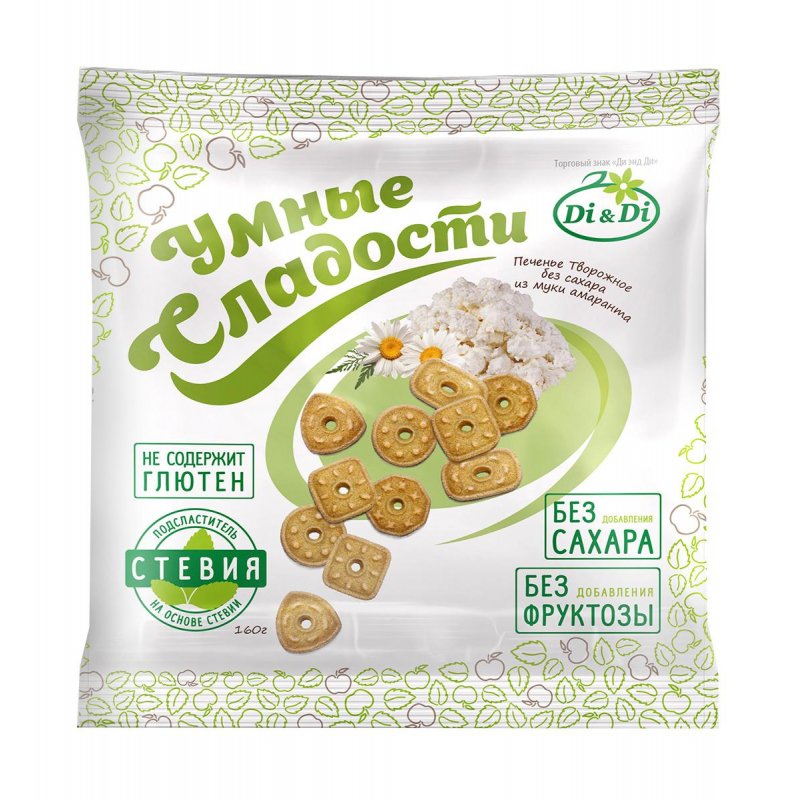 превью Печенье Умные сладости Di&Di творожное без сахара 160 г