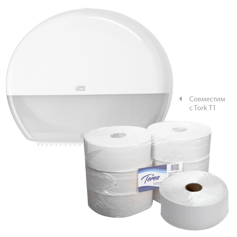 Бумага туалетная д/держ.Терес Эконом макси 1сл. 480м 6рул. T-0014
