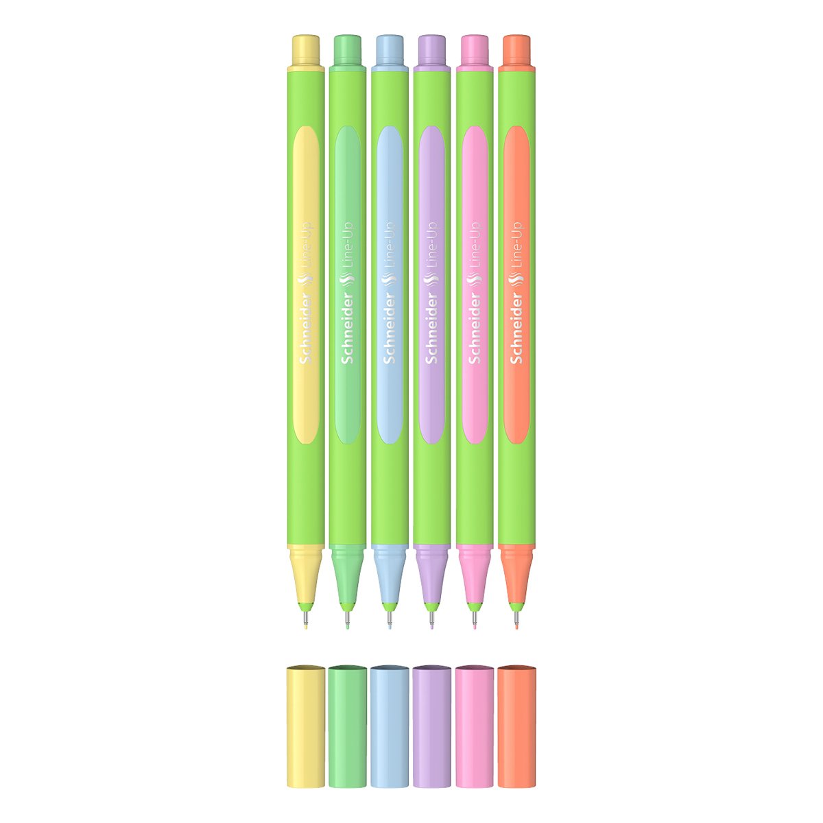 Набор капиллярных ручек Schneider «Line-Up Pastel» 06цв., 0.4мм, картон. упаковка, европодвес