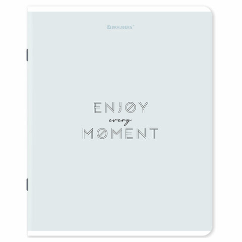 Тетрадь А5, 48 л., BRAUBERG, скоба, клетка, матовая ламинация, «Однотонный_Пастель», (микс в спайке)