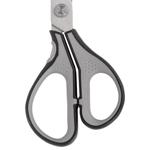 Ножницы BRAUBERG SUPER, 175 мм, серо-черные, 2-х сторонняя заточка