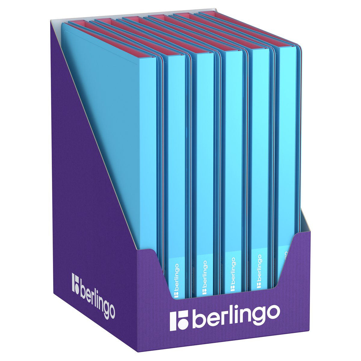 Папка с 30 вкладышами Berlingo «Haze», 17мм, 600мкм, с внутр. карманом, голубая, софт-тач