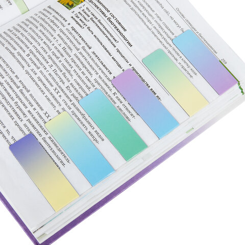 Закладки для книг МАГНИТНЫЕ, «GRADIENT», набор 12 шт., 60×20 мм, BRAUBERG