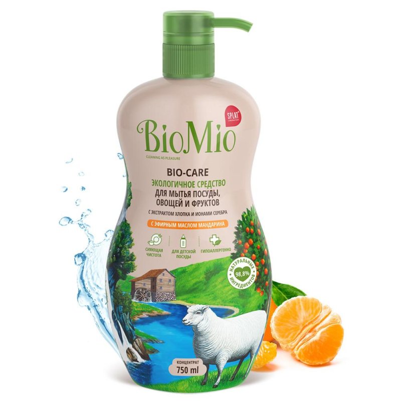 Средство для мытья посуды BioMio Bio-Care мандарин 750 мл