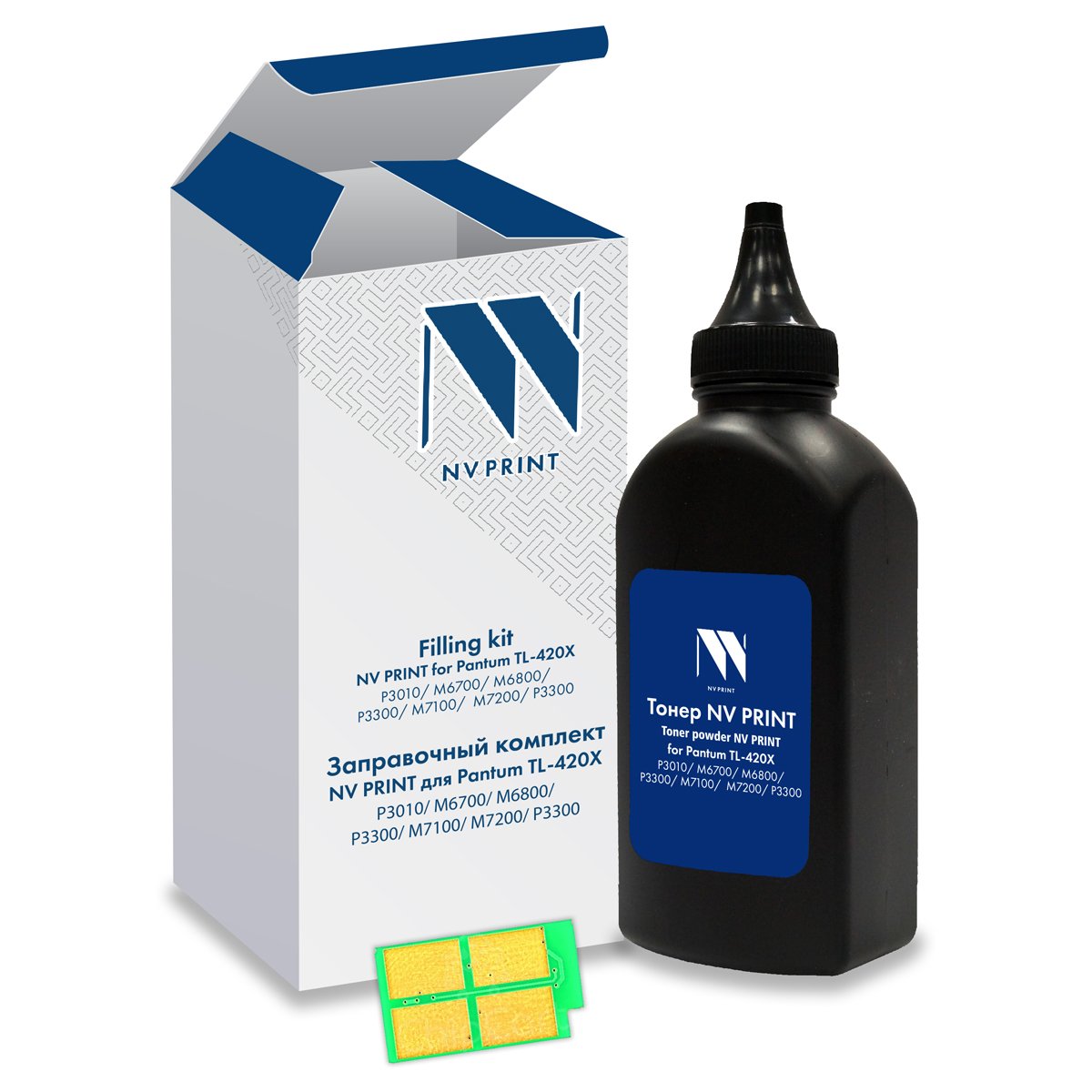 превью Заправочный комплект NV PRINT для Pantum TL-420X, 200 гр (тонер + чип)