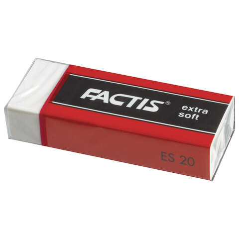 Резинка стирательная большая FACTIS Extra Soft ES 20 (Испания), 61×24×13 мм, держатель, ПВХ