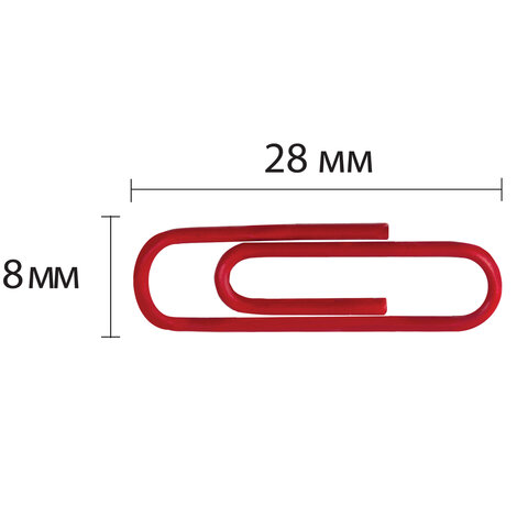 Скрепки BRAUBERG, 28 мм, цветные, 100 шт., в картонной коробке
