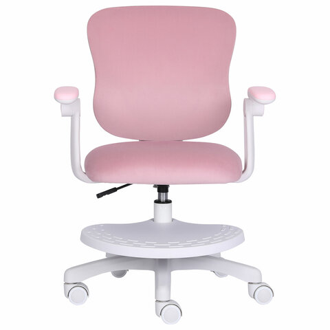 Кресло детское с подставкой для ног BRABIX «Sky MG-206», велюр, розовое