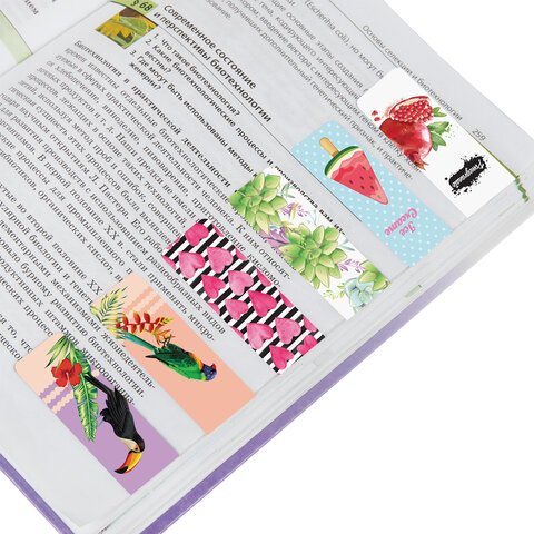 Закладки для книг МАГНИТНЫЕ, «MIX», набор 30 шт., 60×20 мм, BRAUBERG