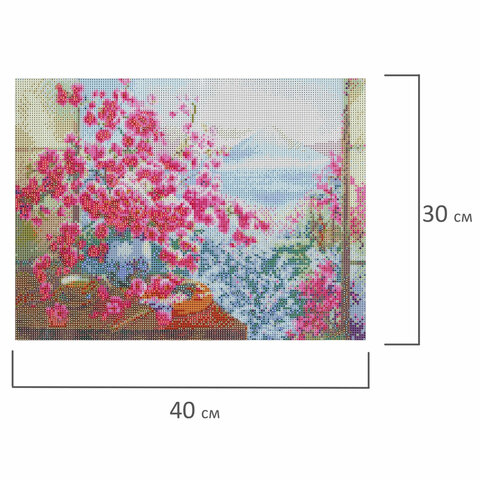 Картина стразами (алмазная мозаика), 30×40 см, ОСТРОВ СОКРОВИЩ, «Букет сакуры», без подрамника