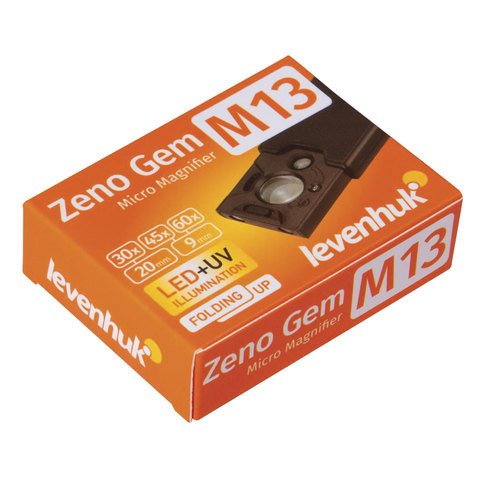 Лупа LEVENHUK Zeno Gem M13, увеличение х30/х45-60, диаметр линз 20/9 мм, LED и УФ-подсветка