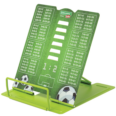 превью Подставка для книг и учебников BRAUBERG KIDS mini «Football» с таблицей умножения, регулируемый угол наклона, металлическая