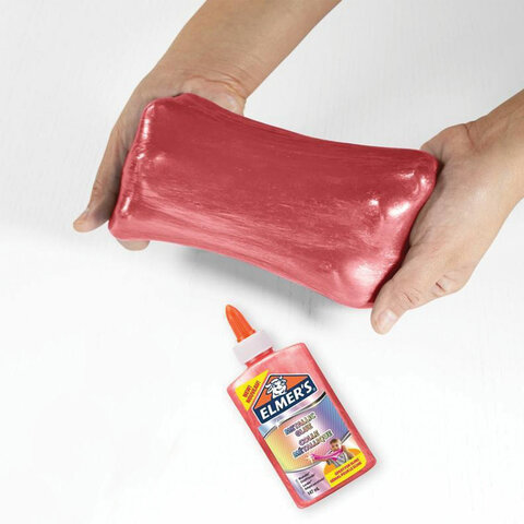 Клей канцелярский Elmers «Metallic Glue», 147мл, для слаймов, розовый, металлик