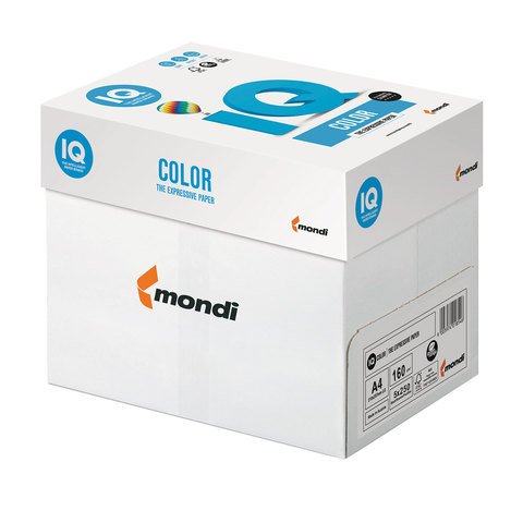 Бумага IQ color, А4, 160 г/м2, 250 л., интенсив, ярко-желтая, IG50