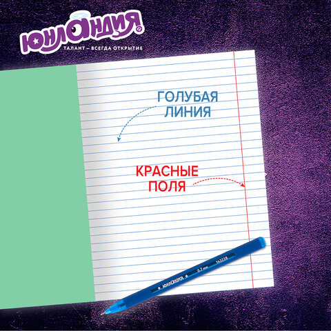 Тетради ДЭК 18 л. КОМПЛЕКТ 20 шт. с ЗЕЛЁНОЙ обложкой, ЮНЛАНДИЯ, линия
