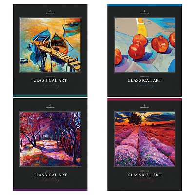 Тетрадь 80л., А5, клетка Greenwich Line «Classical art», глянцевая ламинация, sandy-touch лак, 70г/м2