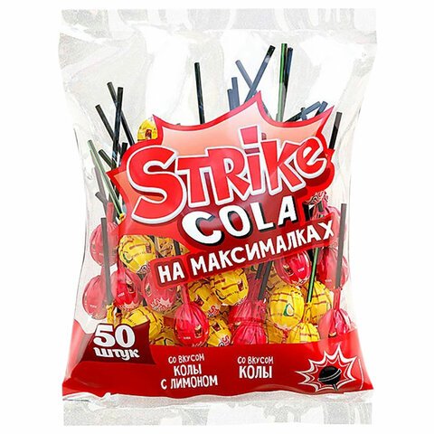 превью Карамель на палочке STRIKE «COLA на максималках», 565 г