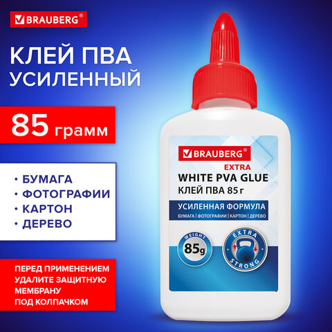 превью Клей ПВА УСИЛЕННЫЙ BRAUBERG Extra (бумага, фотографии, картон, дерево), 85 г